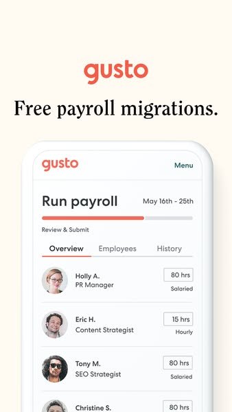 Gusto Meta ad reading 'Switch to Gusto today. Join 400k businesses.' Source: Meta Ad Library, Library ID 1615189103079575.