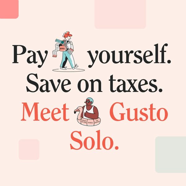 Gusto Solo Meta ad reading 'Automated payroll for solopreneurs.' Source: Meta Ad Library, Library ID 1940606943288700.