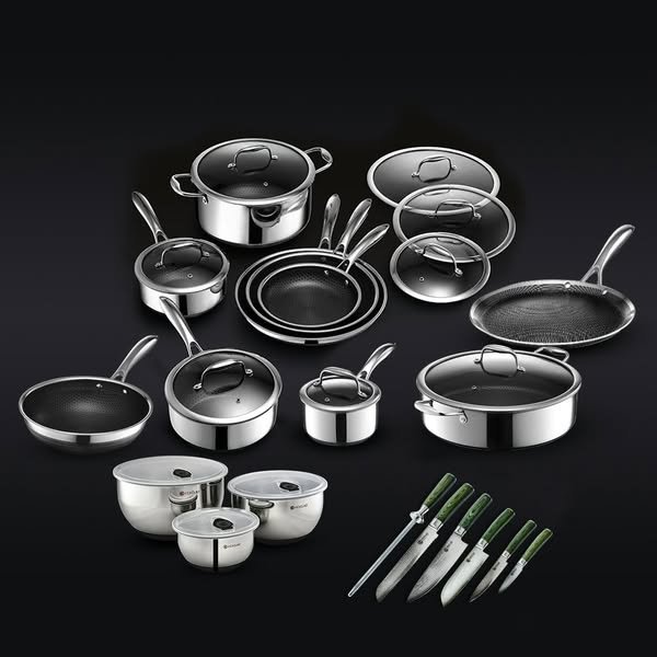HexClad complete cookware bundle, the product image from a static Meta ad running 96 days, click to view the live ad in the Meta Ad Library