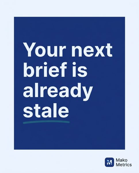Generated Meta ad with the headline Your next brief is already stale