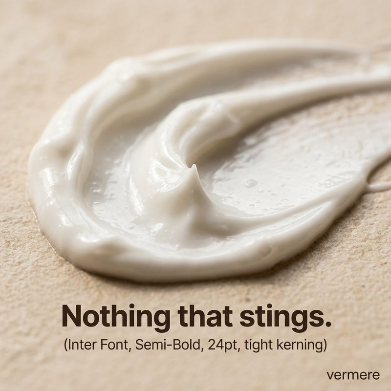 Blocked creative: the same texture shot, but with a typography instruction rendered into the image as visible text